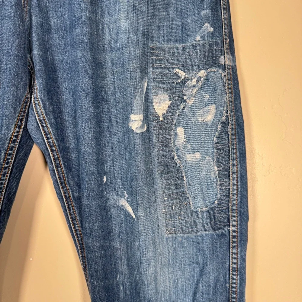 Kimes Ranch‎ Jeans Mens 36x38 Blue Cal Straight Leg Made in USA Distressed Denim